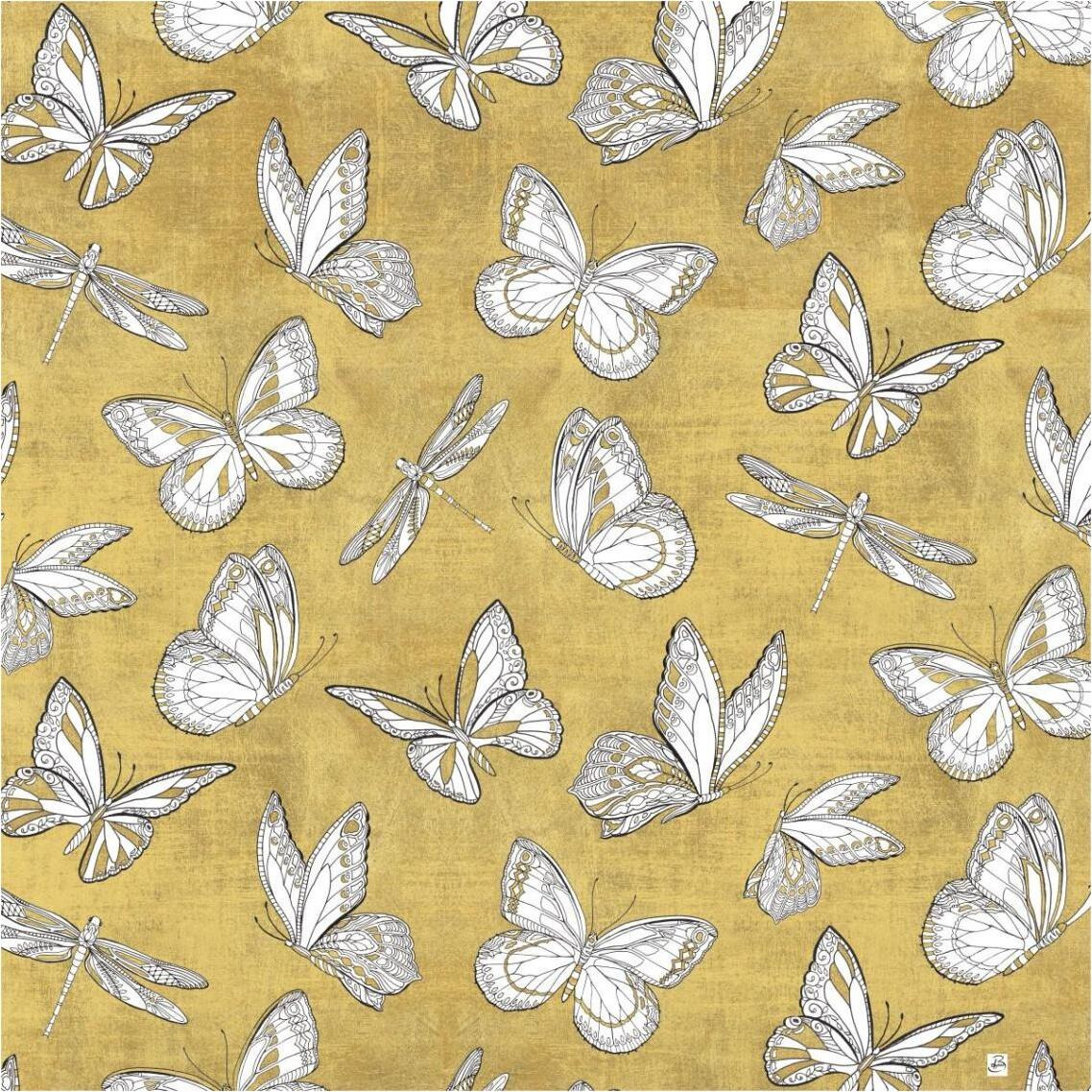 Color my World Butterfly Pattern Gold -Paper Art-38&quotx38"