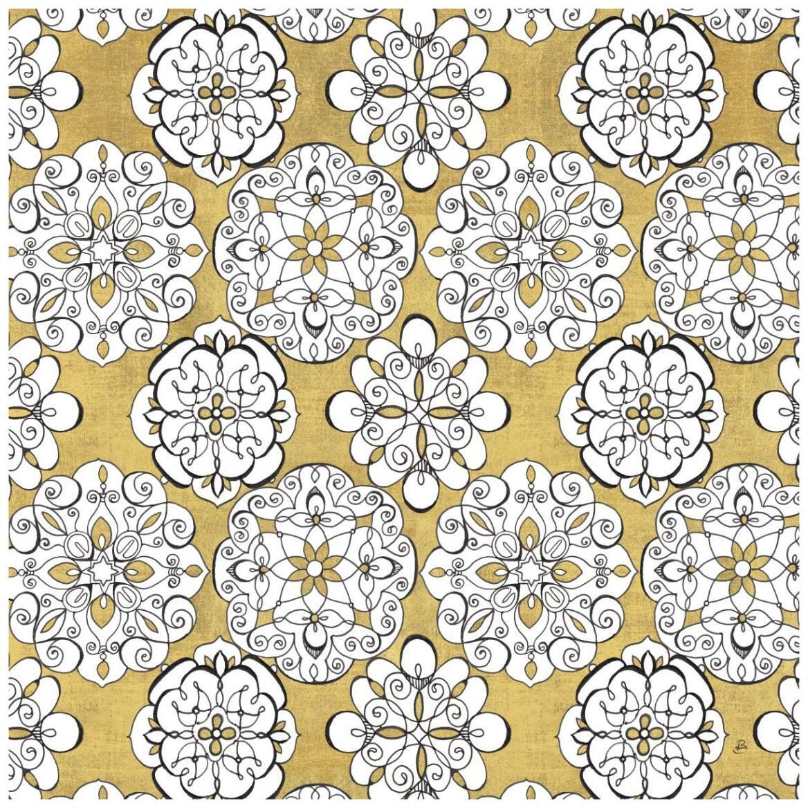 Color my World Kolam Pattern Gold -Paper Art-42&quotx42"