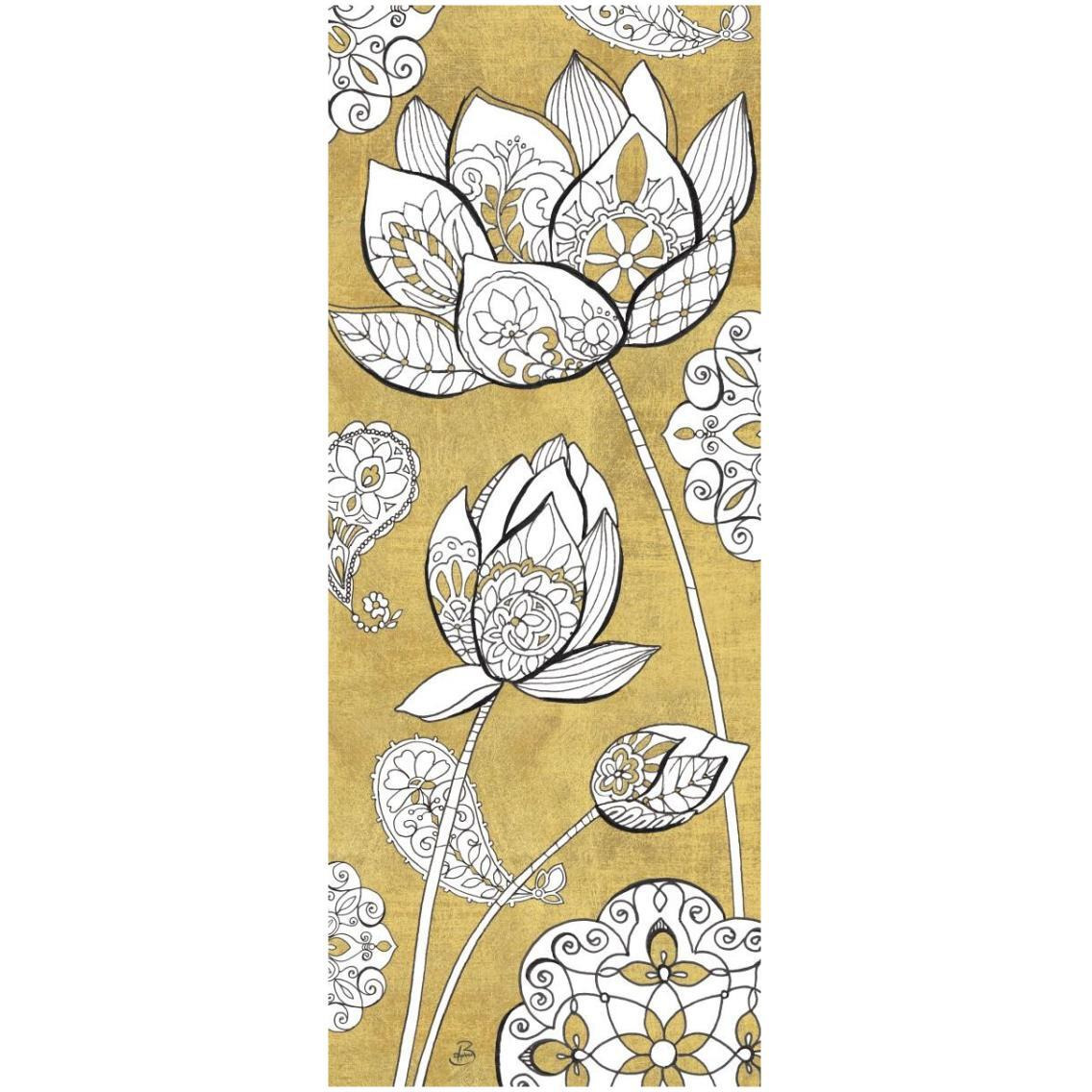 Color my World Lotus II Gold -Paper Art-14&quotx32"
