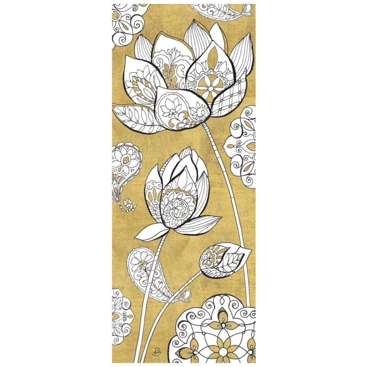 Color my World Lotus II Gold -Paper Art-18&quotx42"