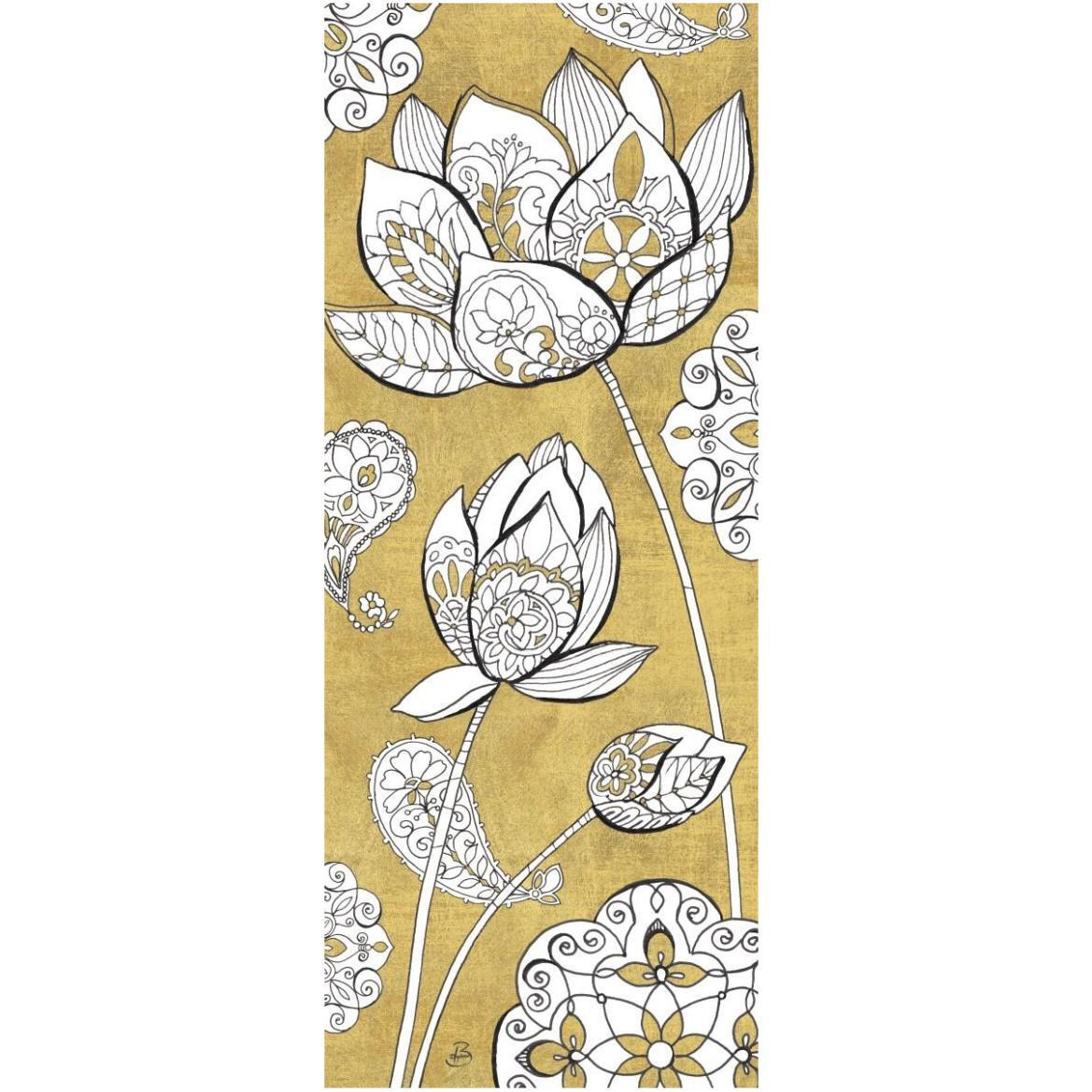 Color my World Lotus II Gold -Paper Art-26&quotx62"