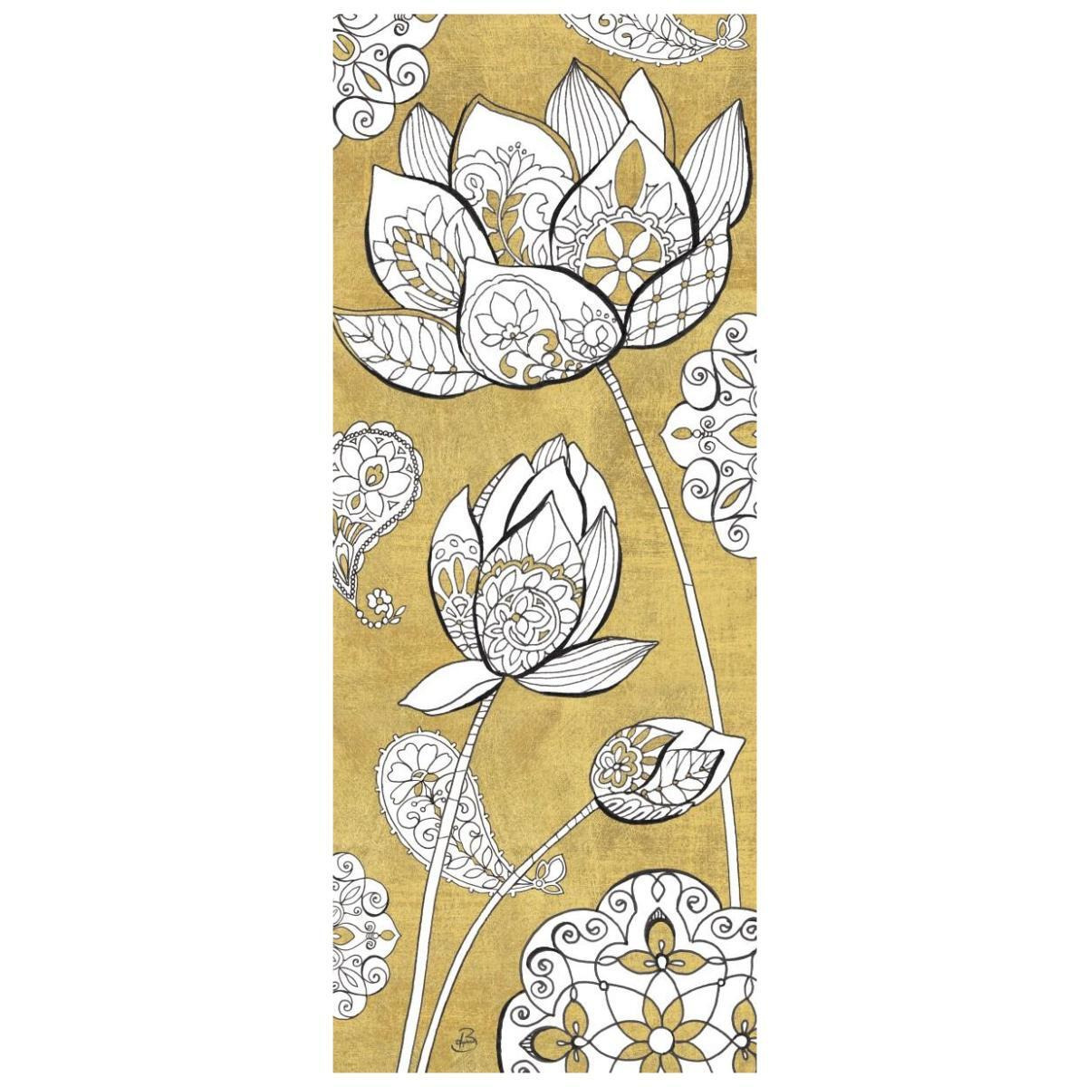 Color my World Lotus II Gold -Paper Art-32&quotx77"
