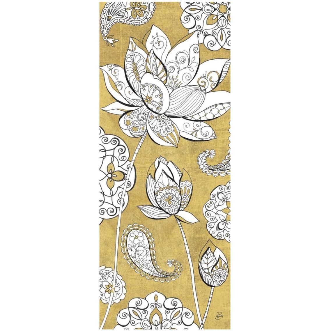 Color my World Lotus III Gold -Paper Art-14&quotx32"