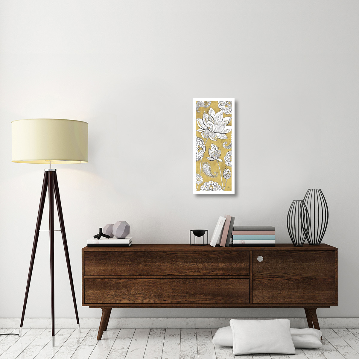 Color my World Lotus III Gold -Paper Art-14&quotx32"