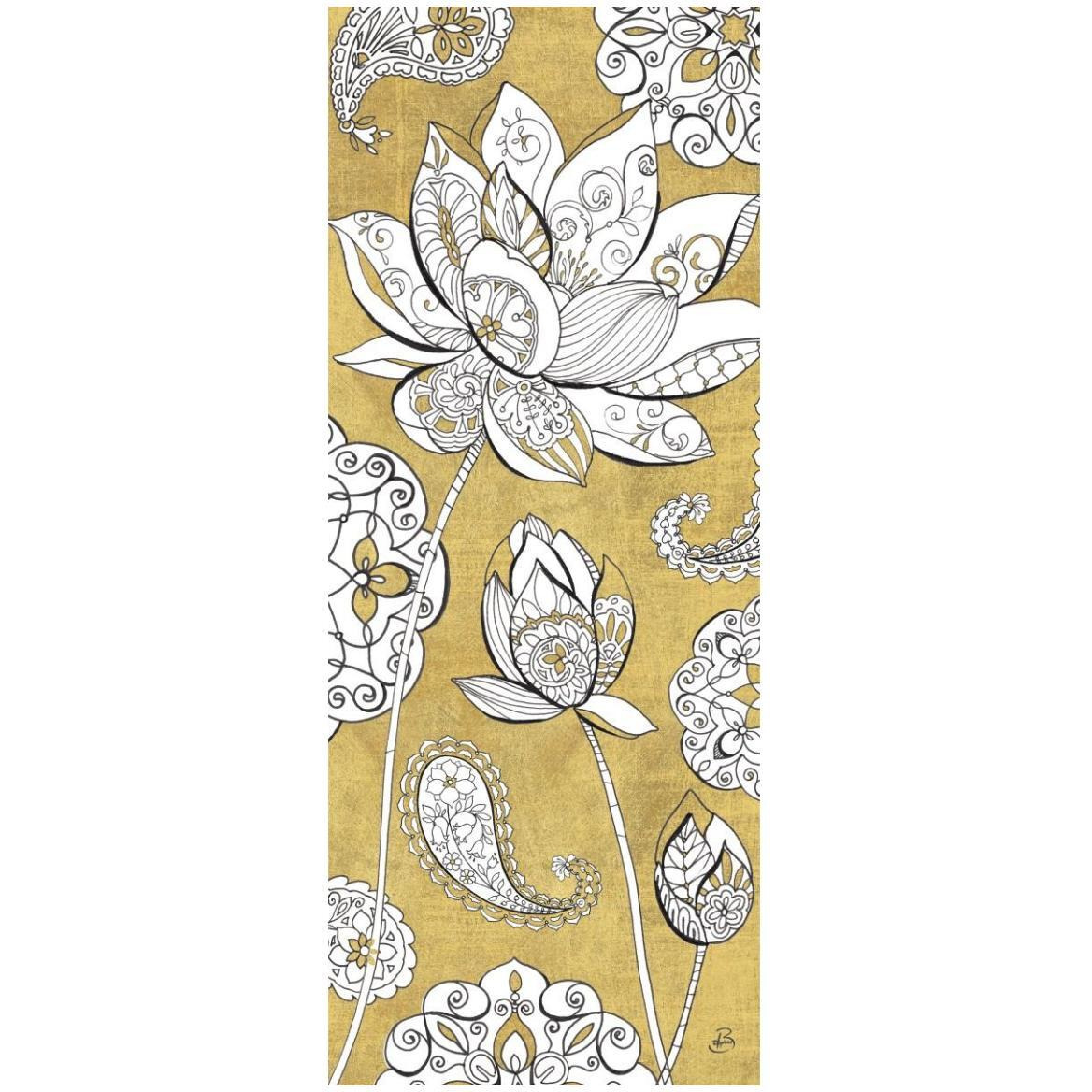 Color my World Lotus III Gold -Paper Art-22&quotx52"