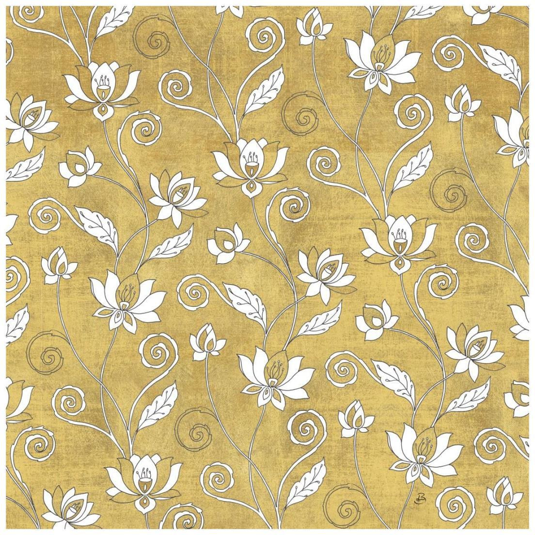 Color my World Lotus Pattern Gold -Paper Art-20&quotx20"
