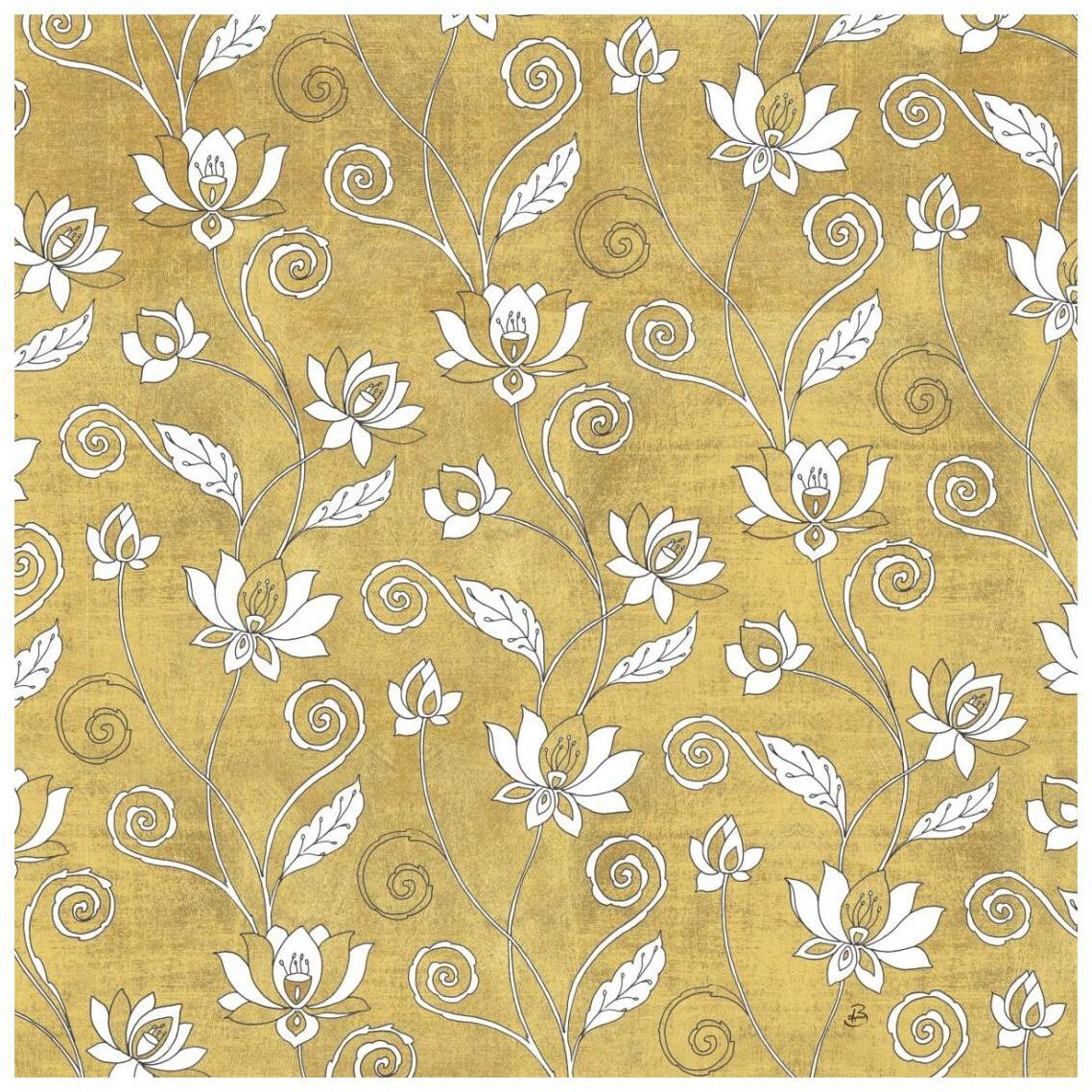 Color my World Lotus Pattern Gold -Paper Art-26&quotx26"