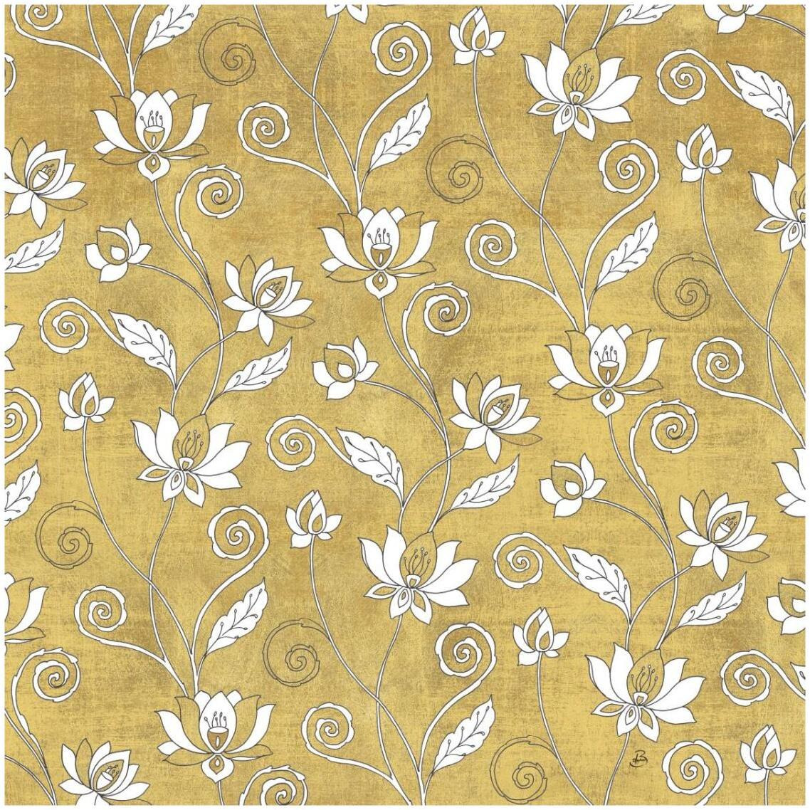 Color my World Lotus Pattern Gold -Paper Art-32&quotx32"