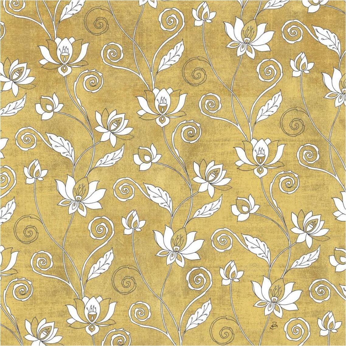 Color my World Lotus Pattern Gold -Paper Art-38&quotx38"