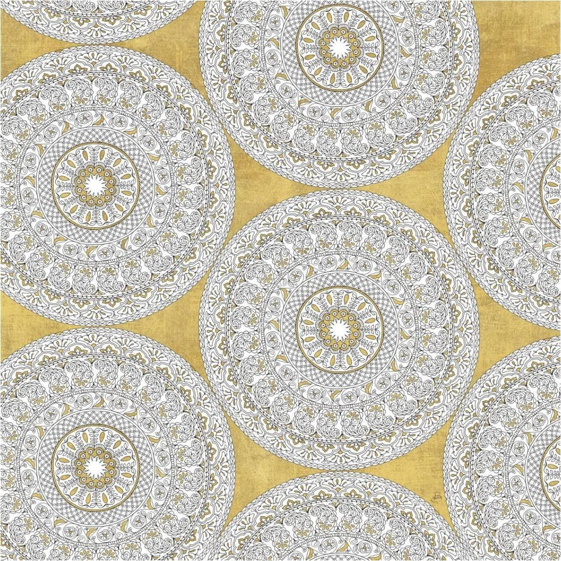 Color my World Mandala Pattern Gold -Paper Art-38&quotx38"