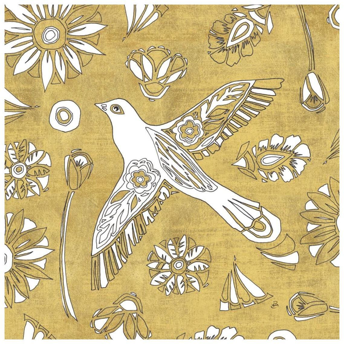 Color my World Nordic Woodcut I Gold -Paper Art-26&quotx26"