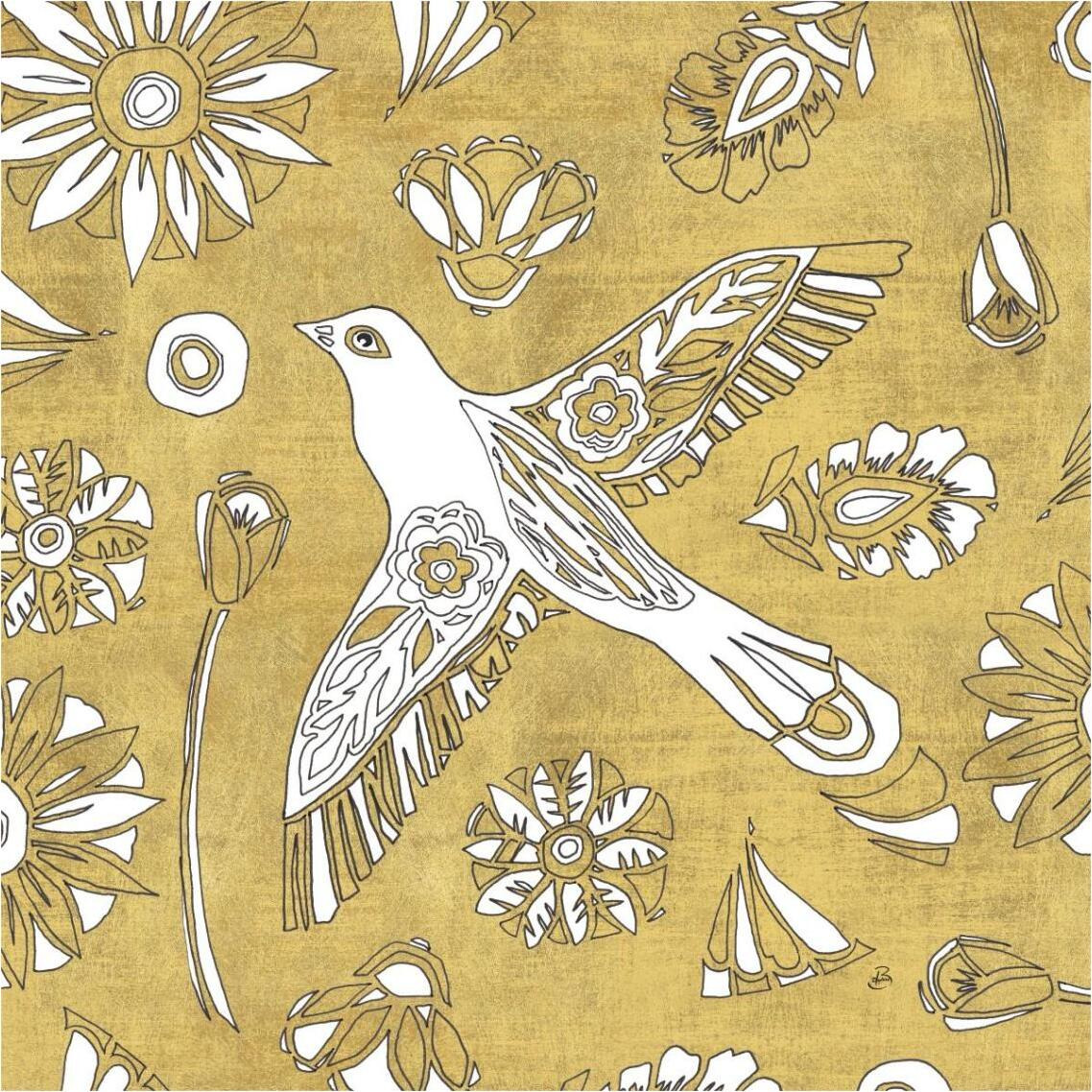 Color my World Nordic Woodcut I Gold -Paper Art-38&quotx38"