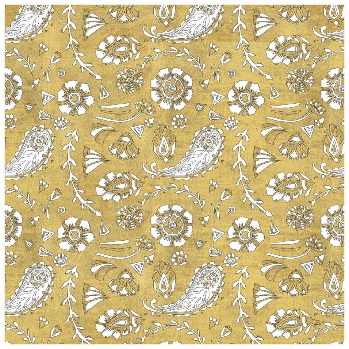 Color my World Nordic Woodcut Pattern Gold -Paper Art-26&quotx26"