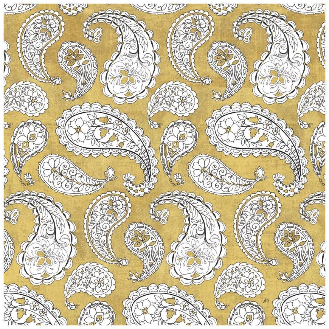 Color my World Paisley Pattern Gold -Paper Art-20&quotx20"