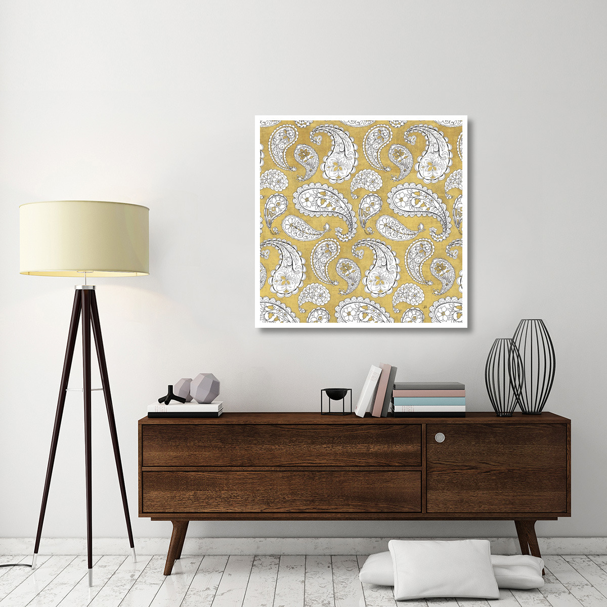 Color my World Paisley Pattern Gold -Paper Art-42&quotx42"