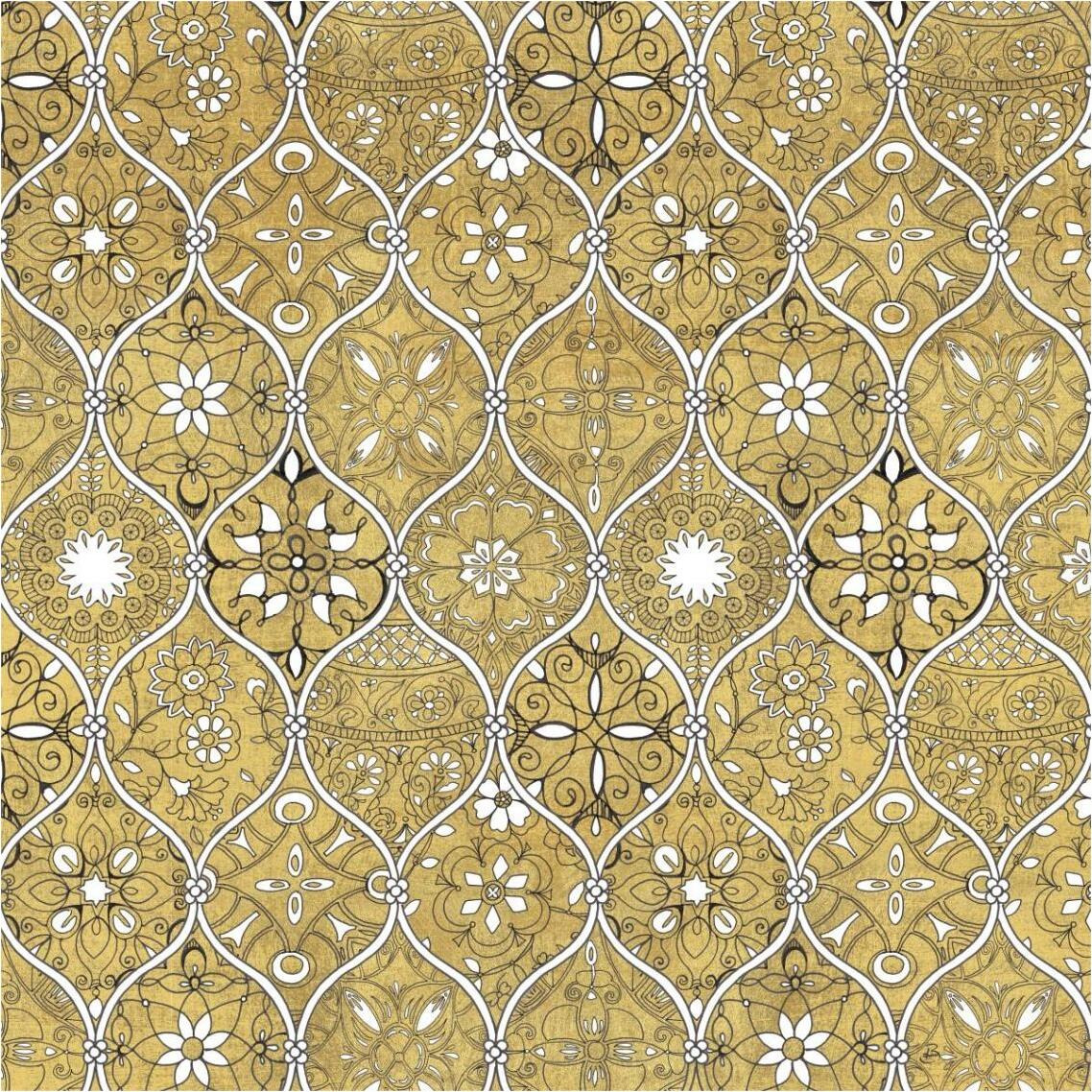 Color my World Spice Mosaic Pattern Gold -Paper Art-38&quotx38"