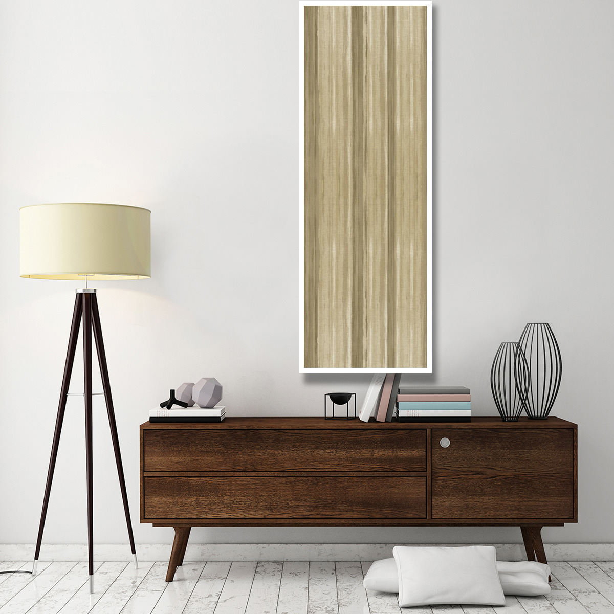 Mumbai Rainbow Stripes Neutral -Paper Art-26&quotx74"