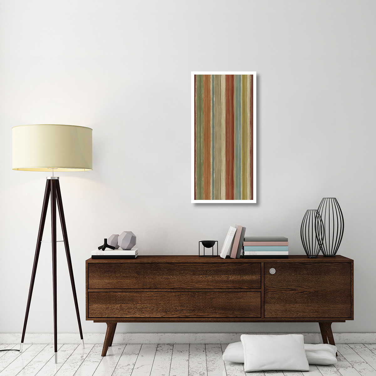 Mumbai Rainbow Stripes -Paper Art-20.8&quotx42"