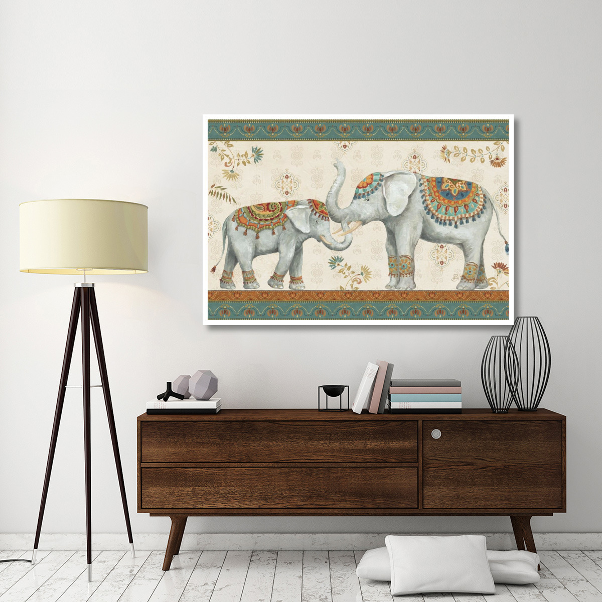 Elephant Walk I -Paper Art-62&quotx42"