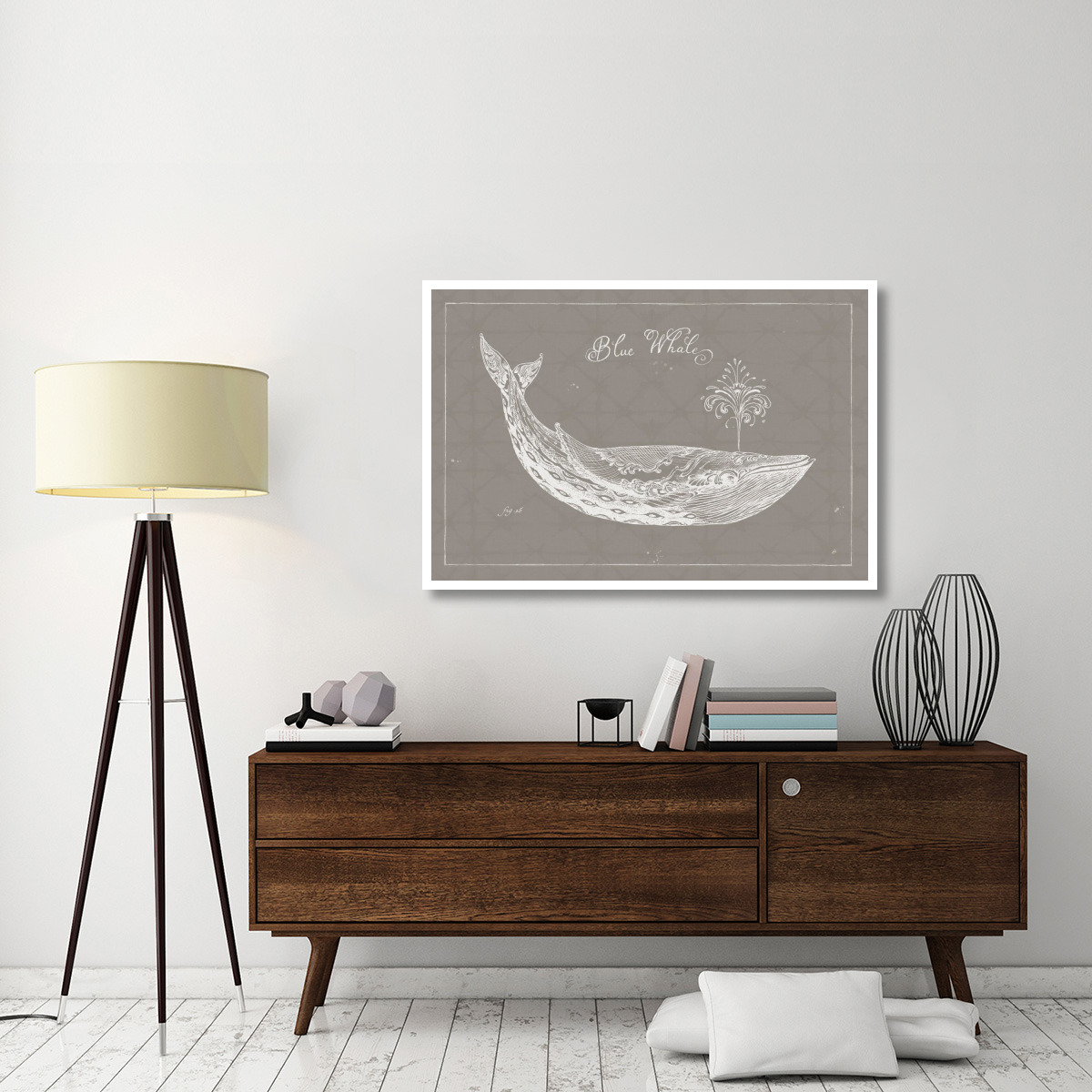 Underwater Life IX Greige -Paper Art-50&quotx34"