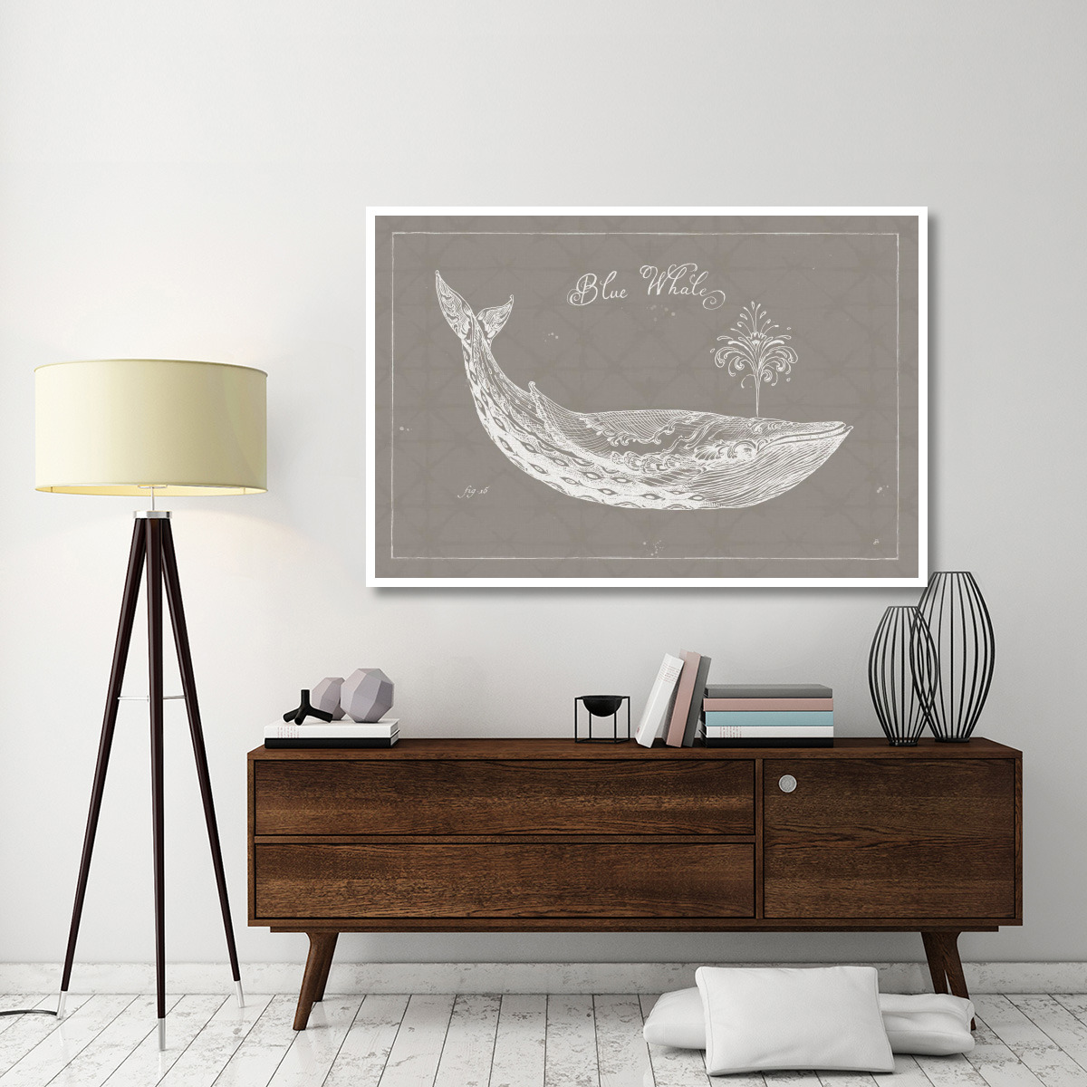 Underwater Life IX Greige -Paper Art-62&quotx42"