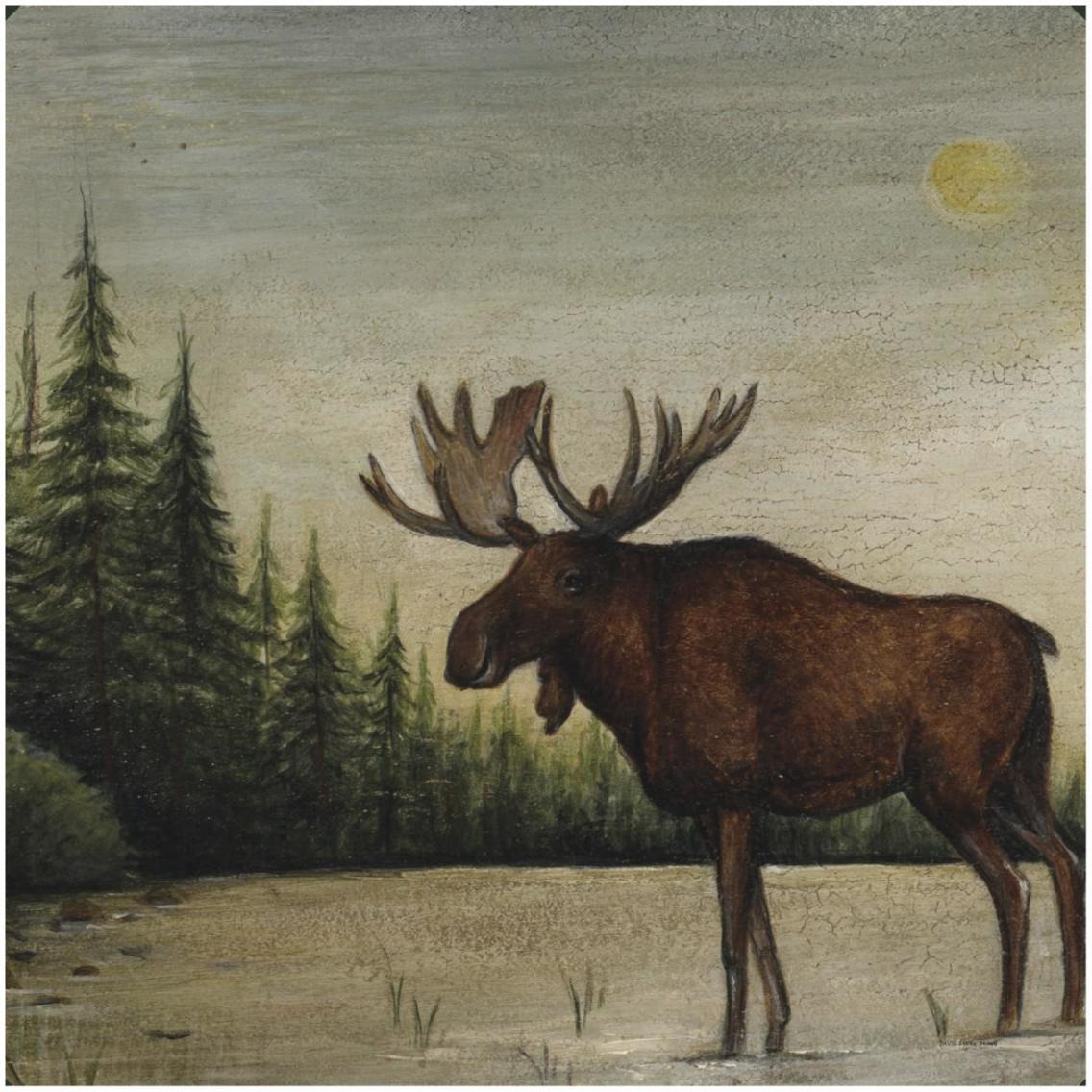 North Woods Moose II -Paper Art-32&quotx32"