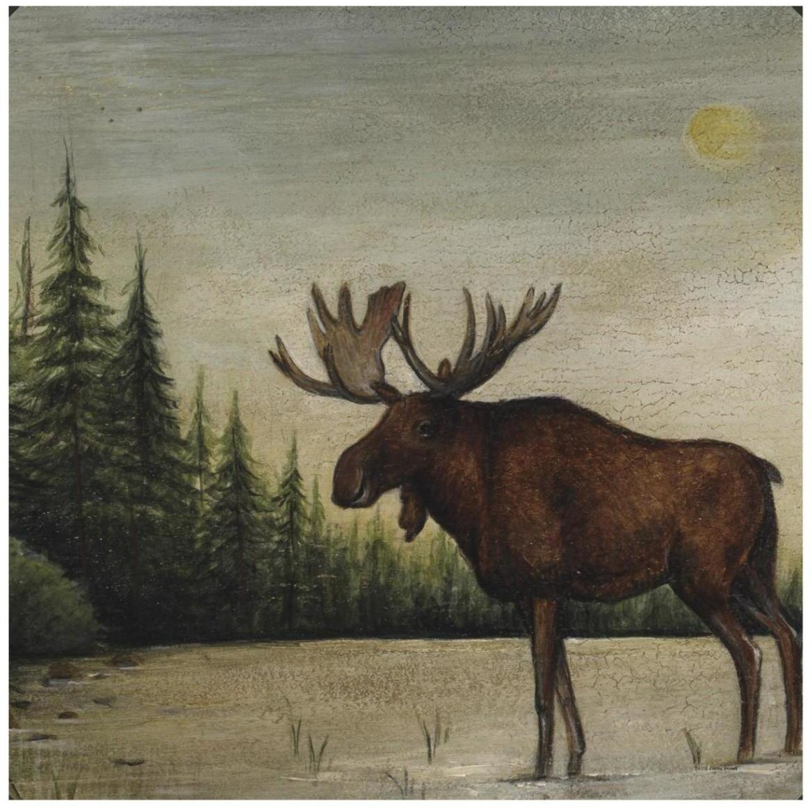 North Woods Moose II -Paper Art-42&quotx42"