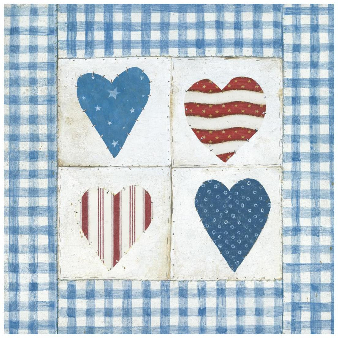 Americana Hearts II -Paper Art-20&quotx20"