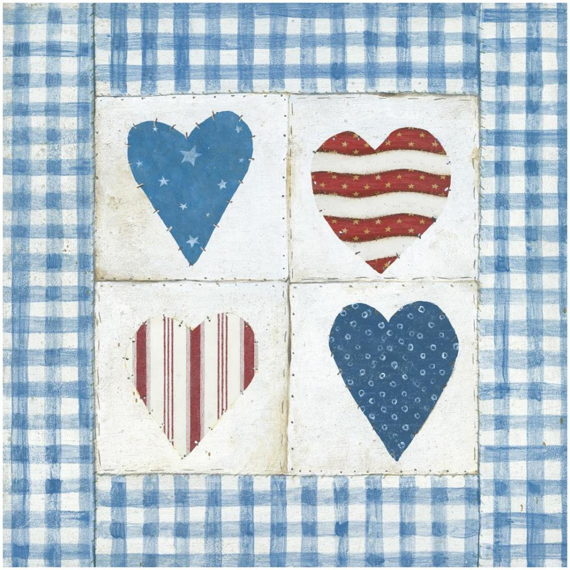 Americana Hearts II -Paper Art-32&quotx32"