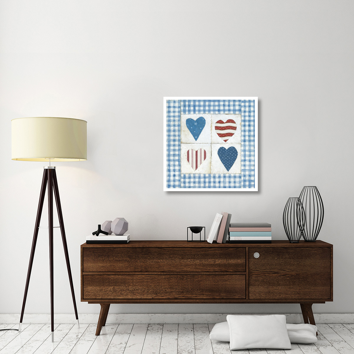 Americana Hearts II -Paper Art-32&quotx32"