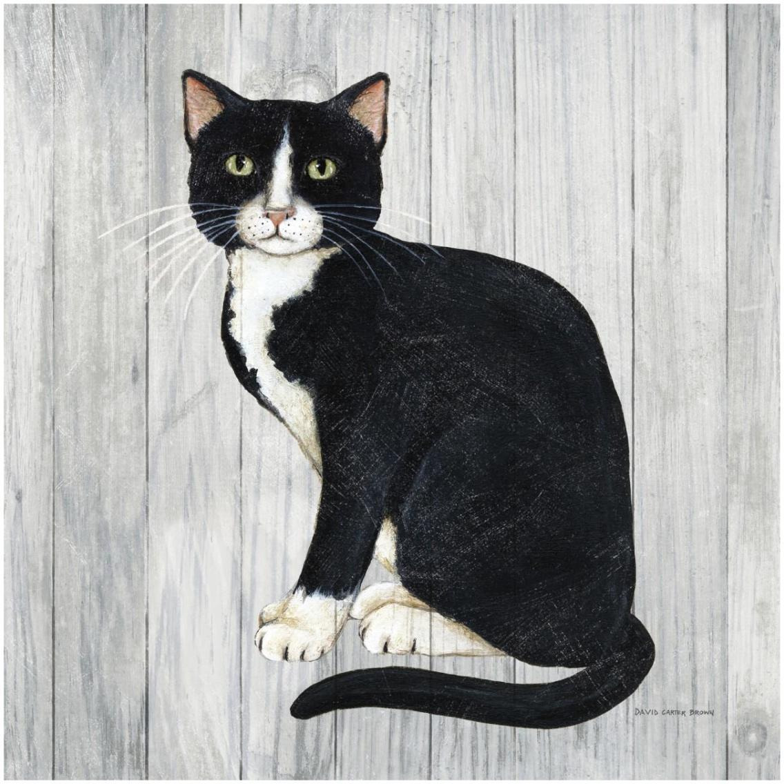 Country Kitty I on Wood -Paper Art-32&quotx32"