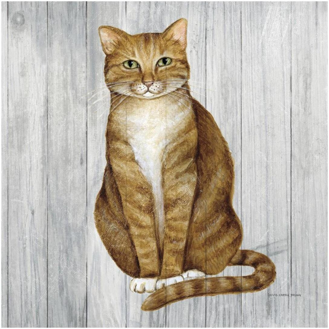Country Kitty II on Wood -Paper Art-20&quotx20"