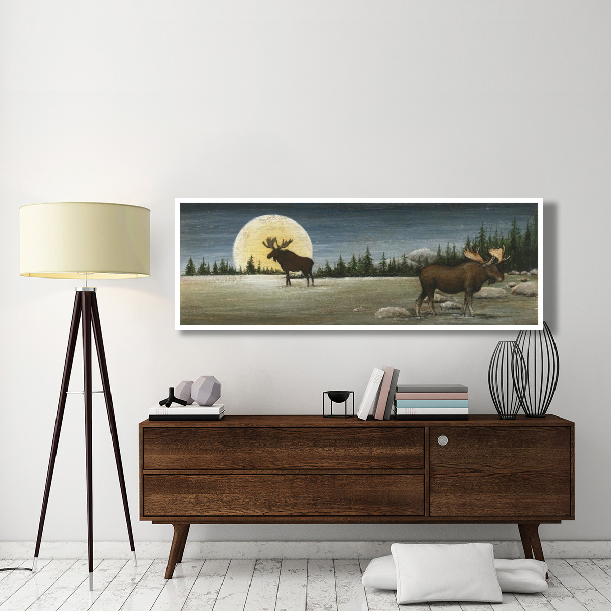 North Woods Moose Crop -Paper Art-74&quotx26"