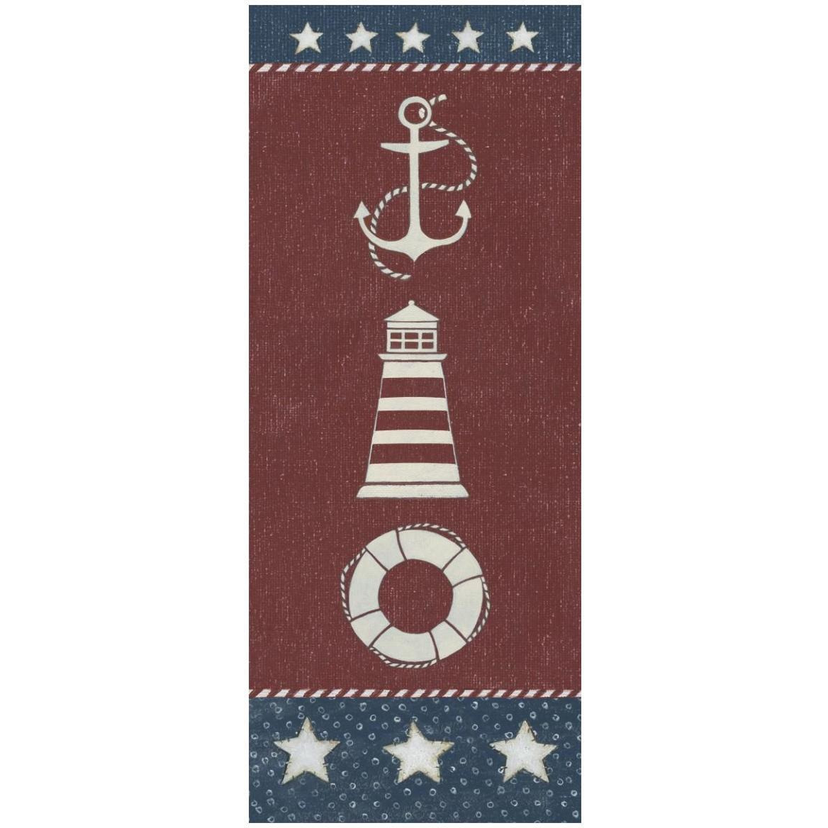 Coastal Americana Panel I -Paper Art-22&quotx52"