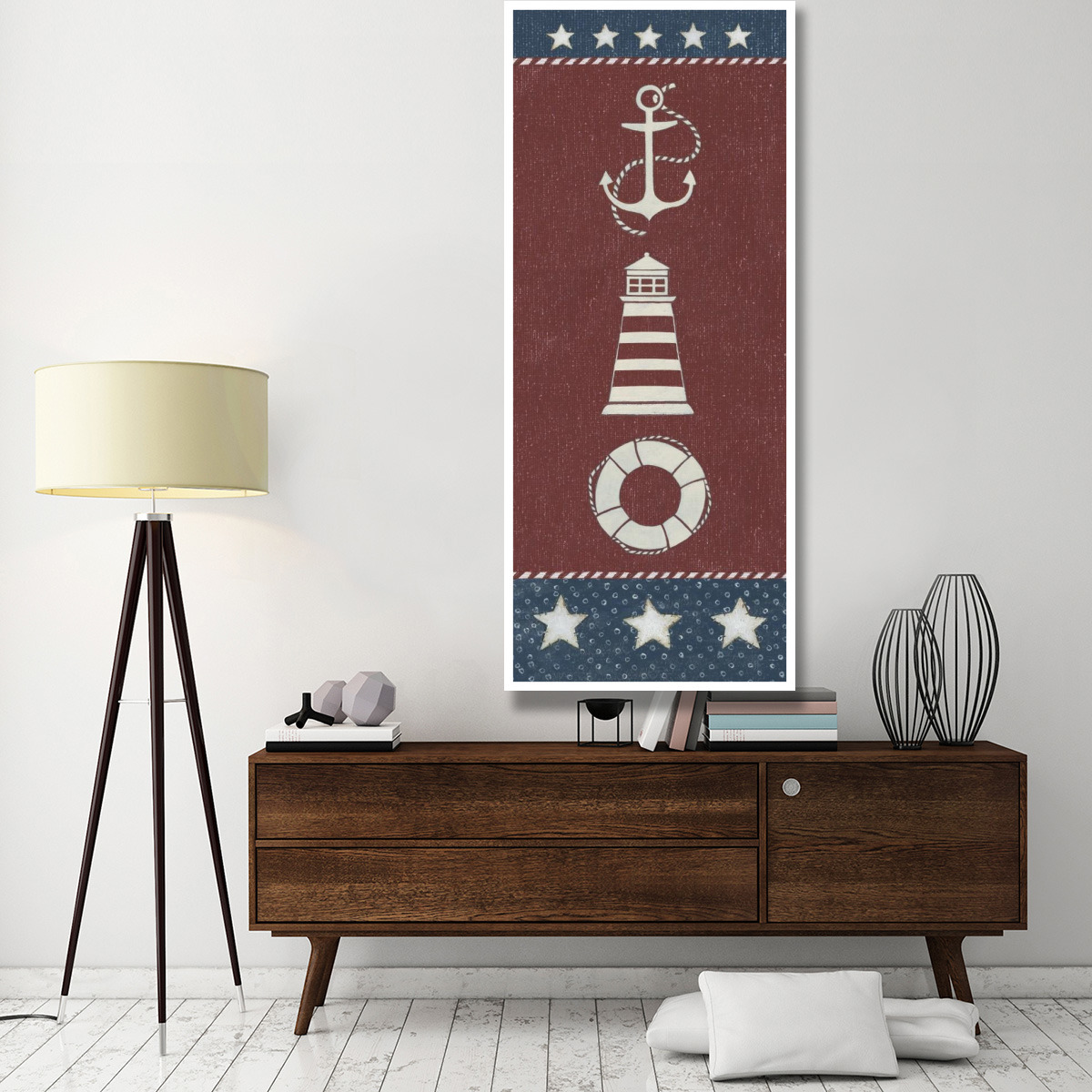 Coastal Americana Panel I -Paper Art-32&quotx77"