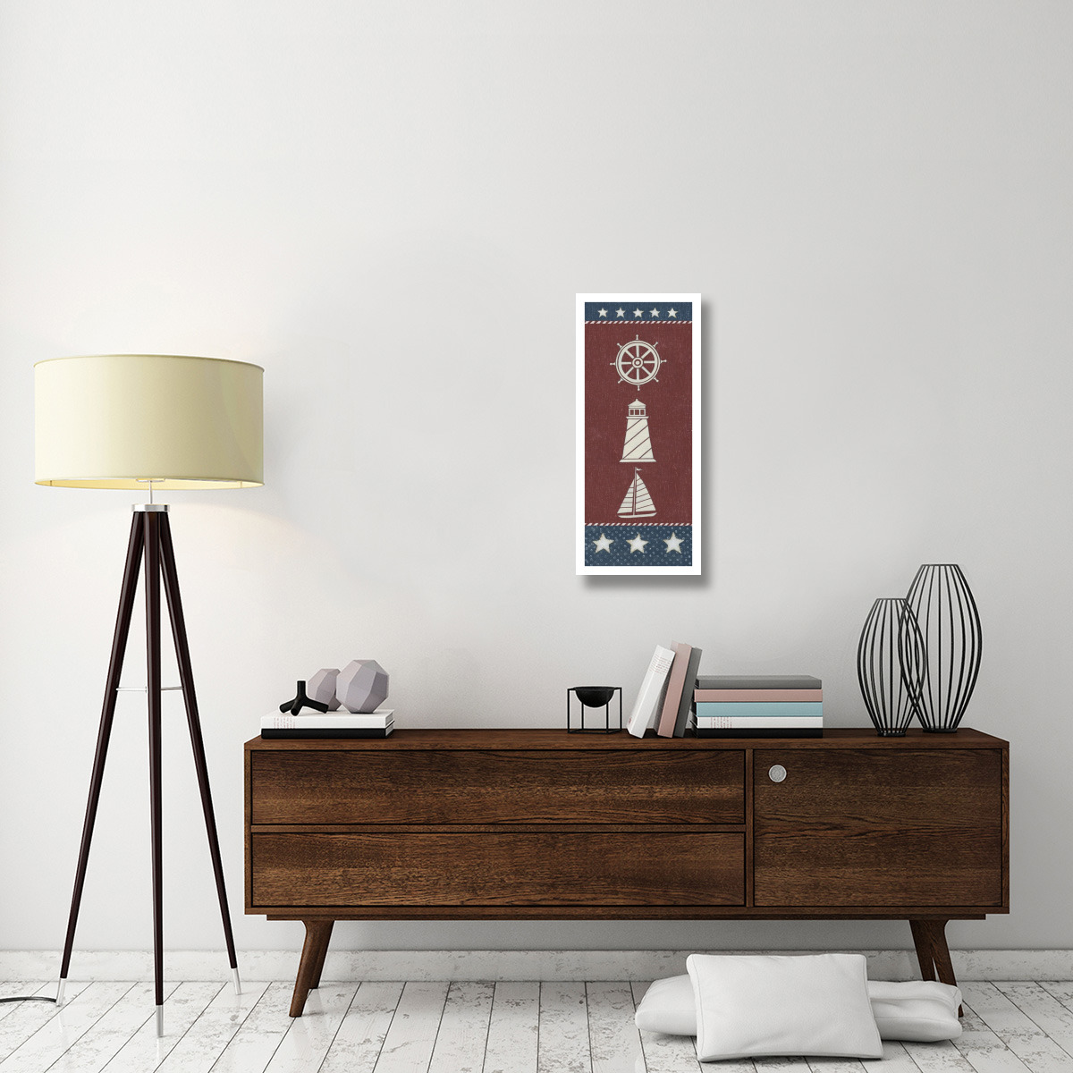 Coastal Americana Panel II -Paper Art-14&quotx32"