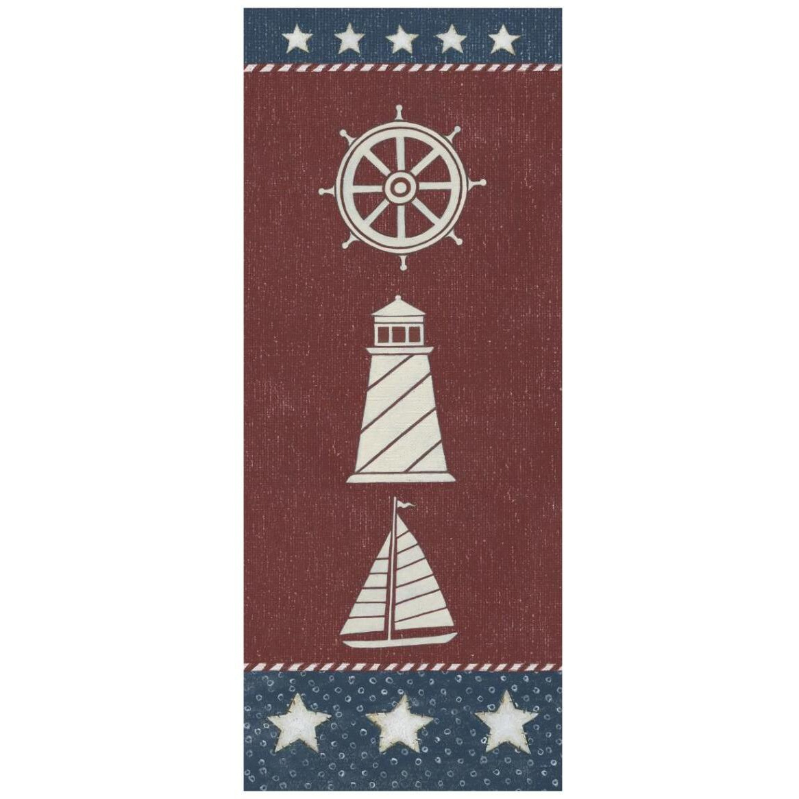 Coastal Americana Panel II -Paper Art-18&quotx42"