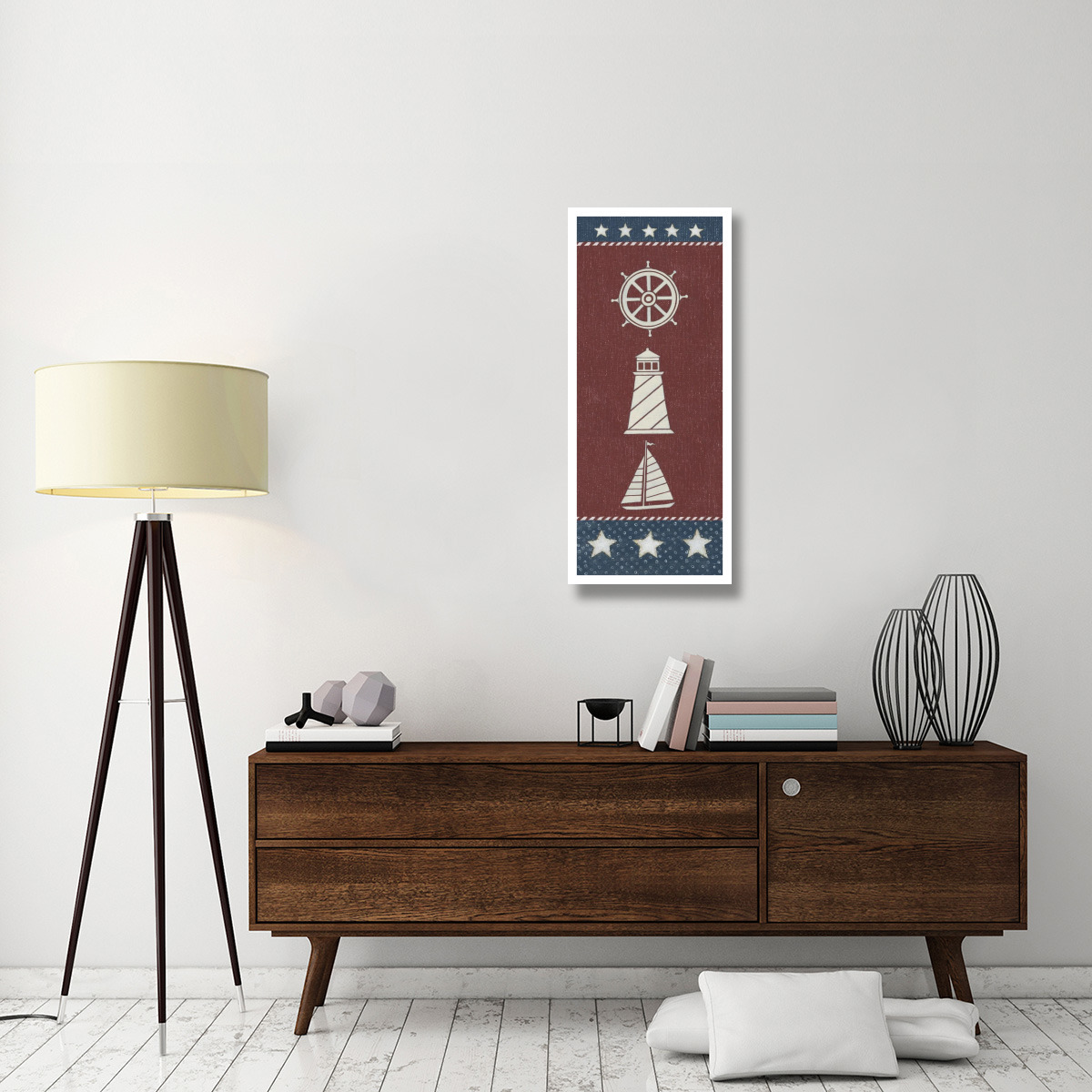 Coastal Americana Panel II -Paper Art-18&quotx42"