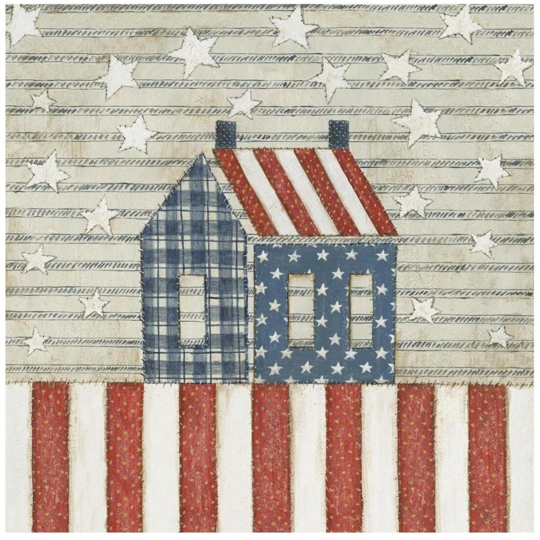 Americana Quilt V -Paper Art-20&quotx20"