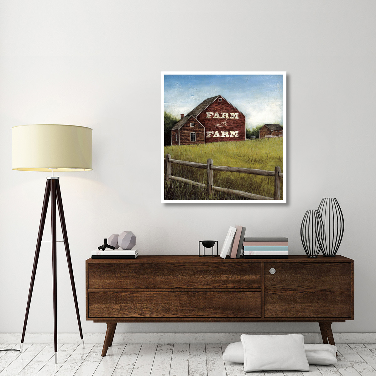 Weathered Barns Red with Words -Paper Art-40&quotx42"