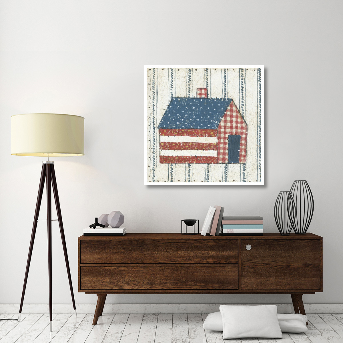 Americana Quilt III -Paper Art-42&quotx42"
