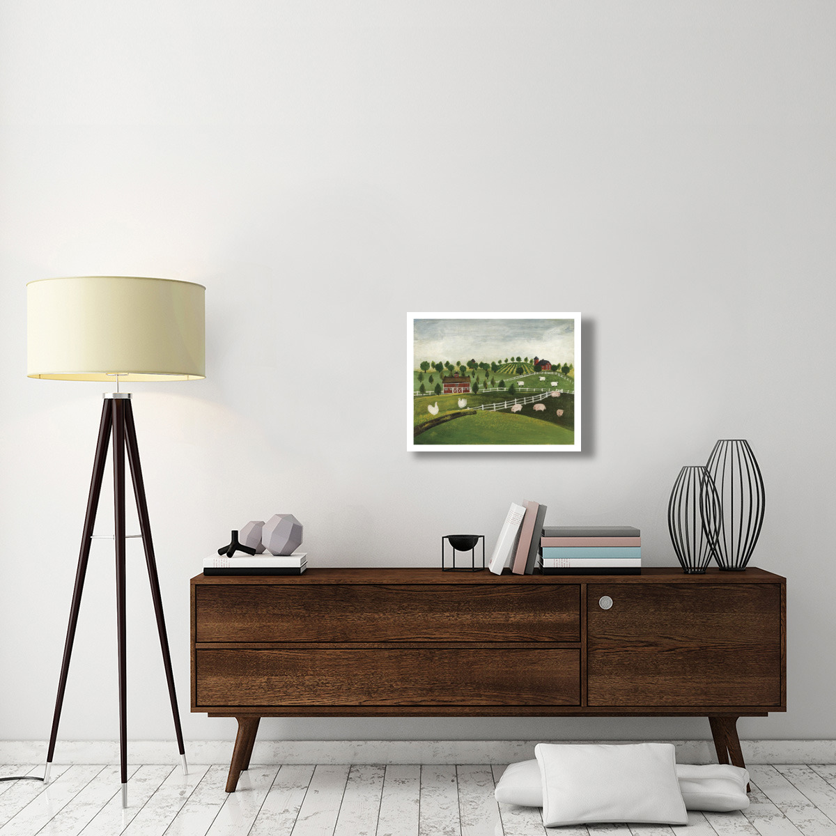 A Day at the Farm I Bright -Paper Art-26&quotx20"