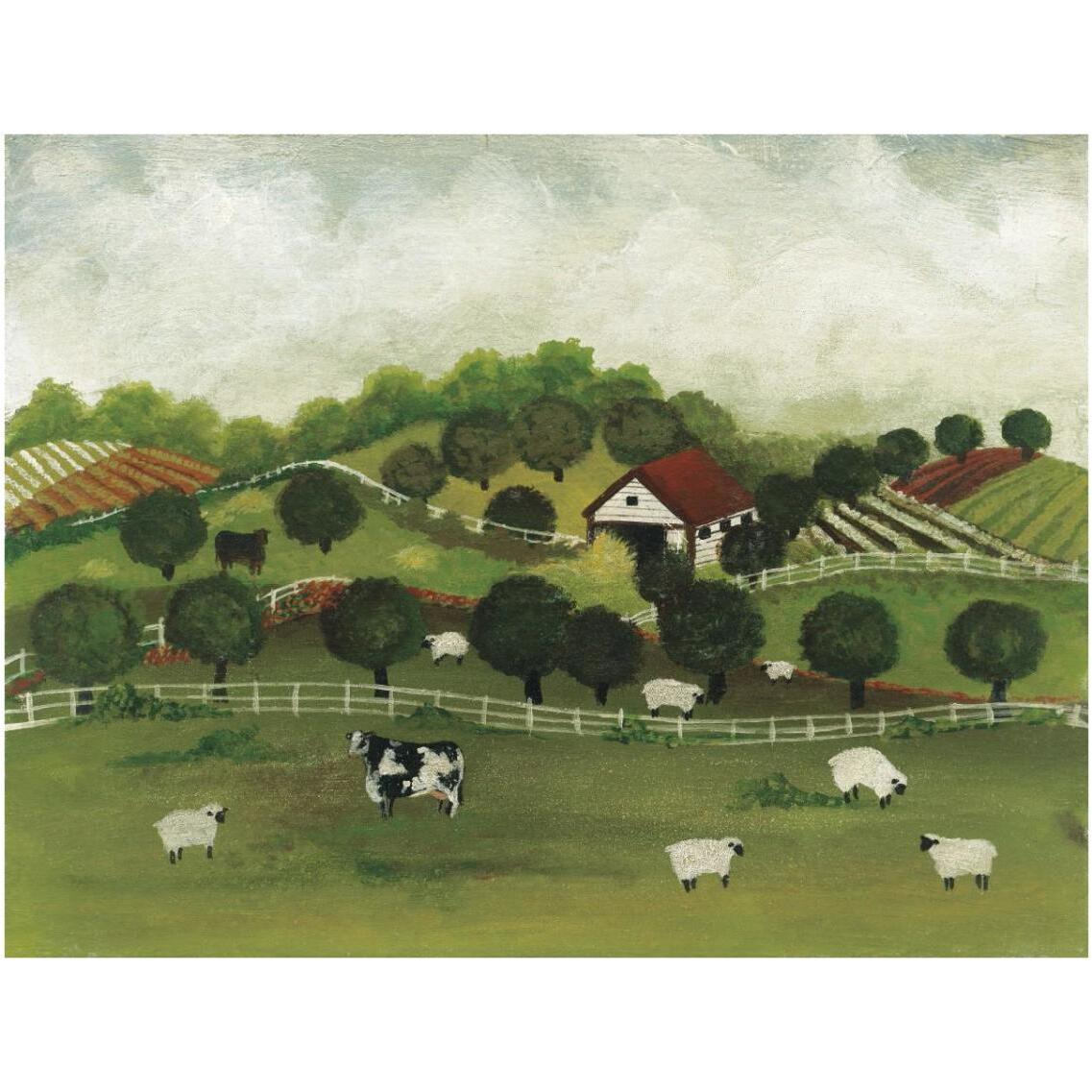 A Day at the Farm II Bright -Paper Art-34&quotx26"