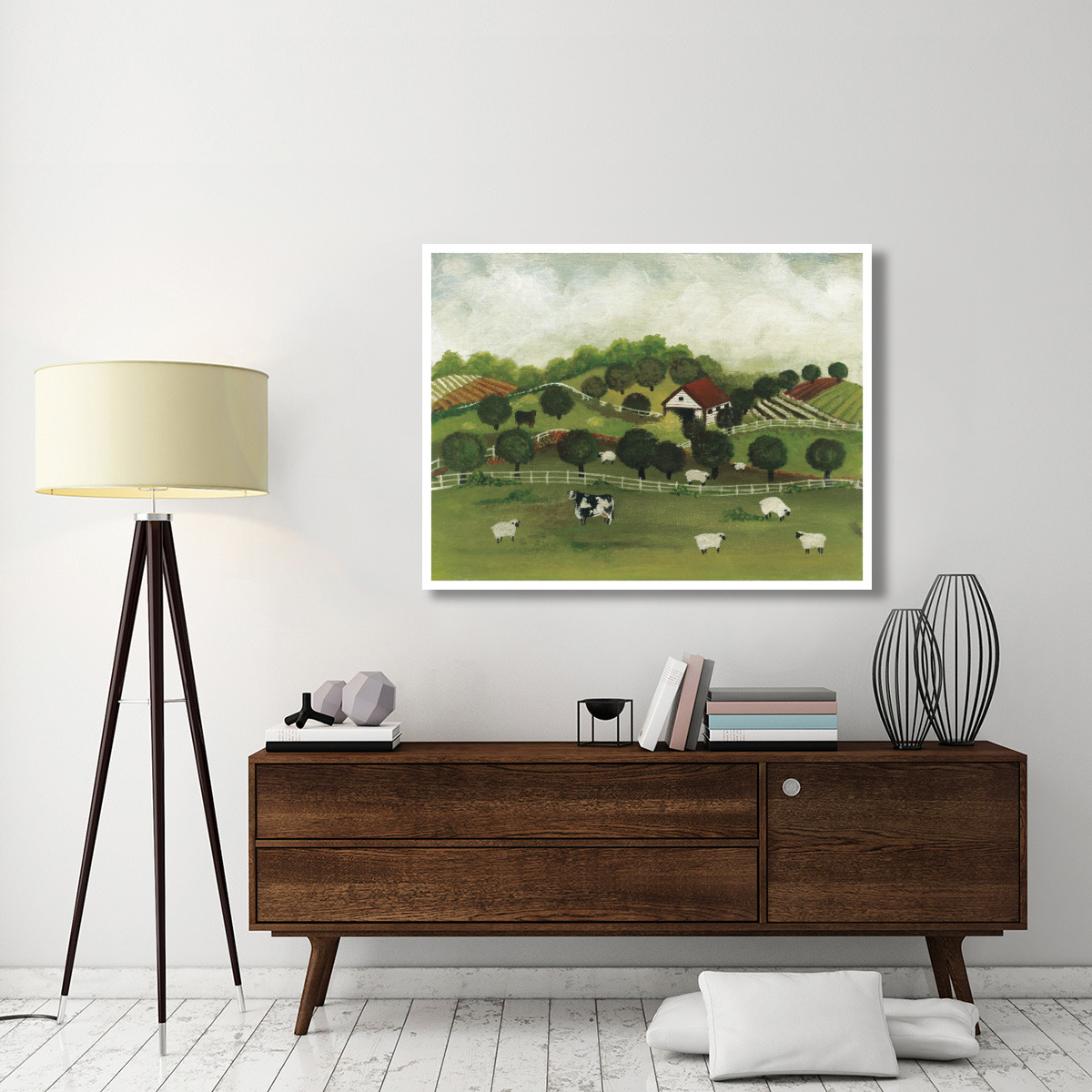 A Day at the Farm II Bright -Paper Art-50&quotx38"