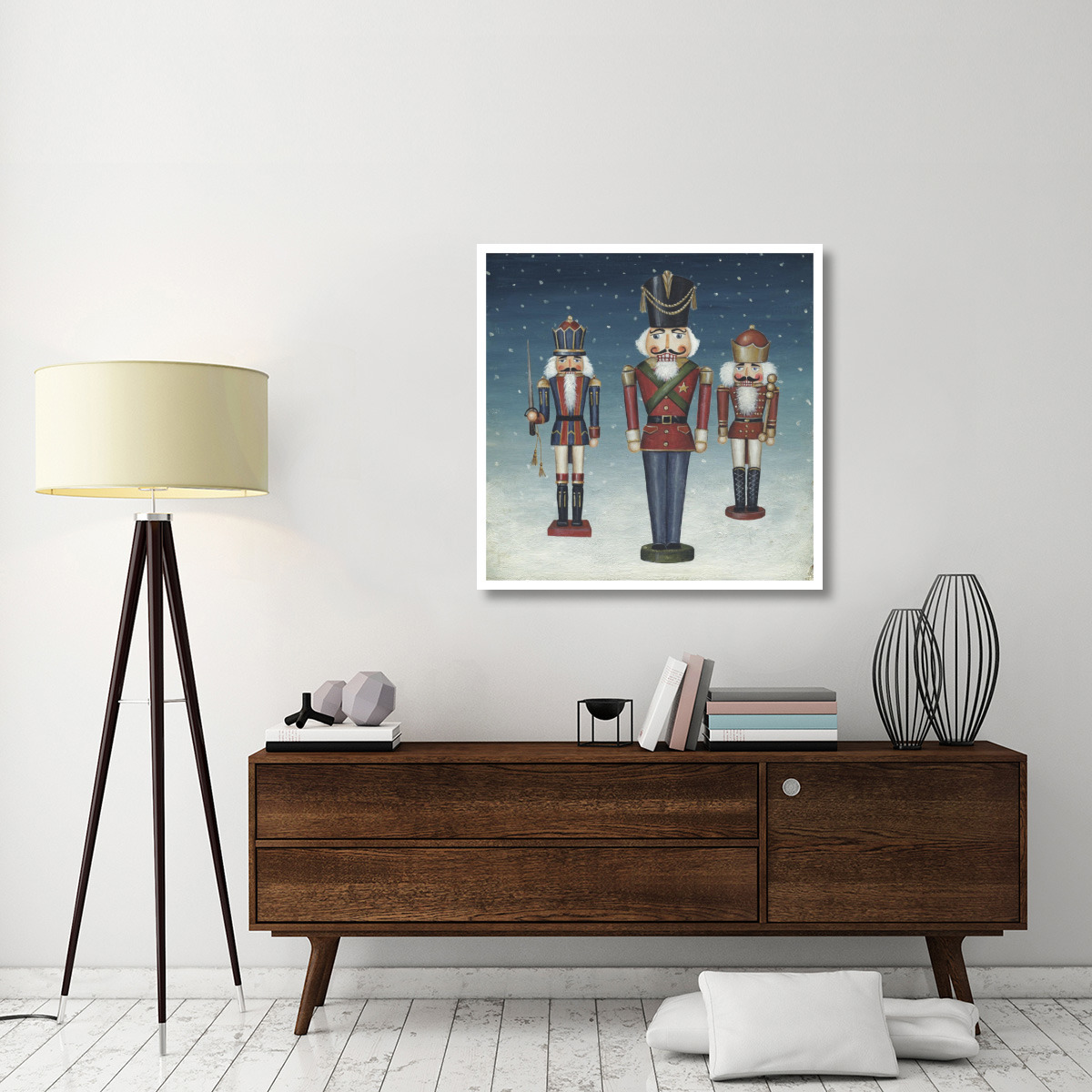 Soldier Nutcrackers Snow -Paper Art-38&quotx38"
