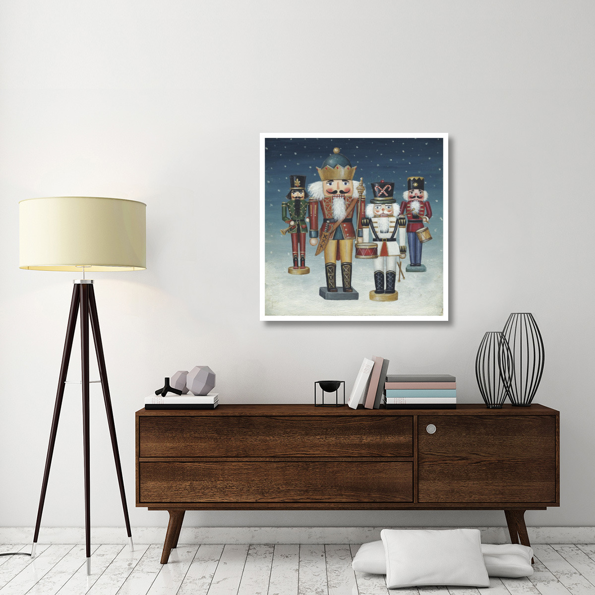 King Nutcrackers Snow -Paper Art-38&quotx38"