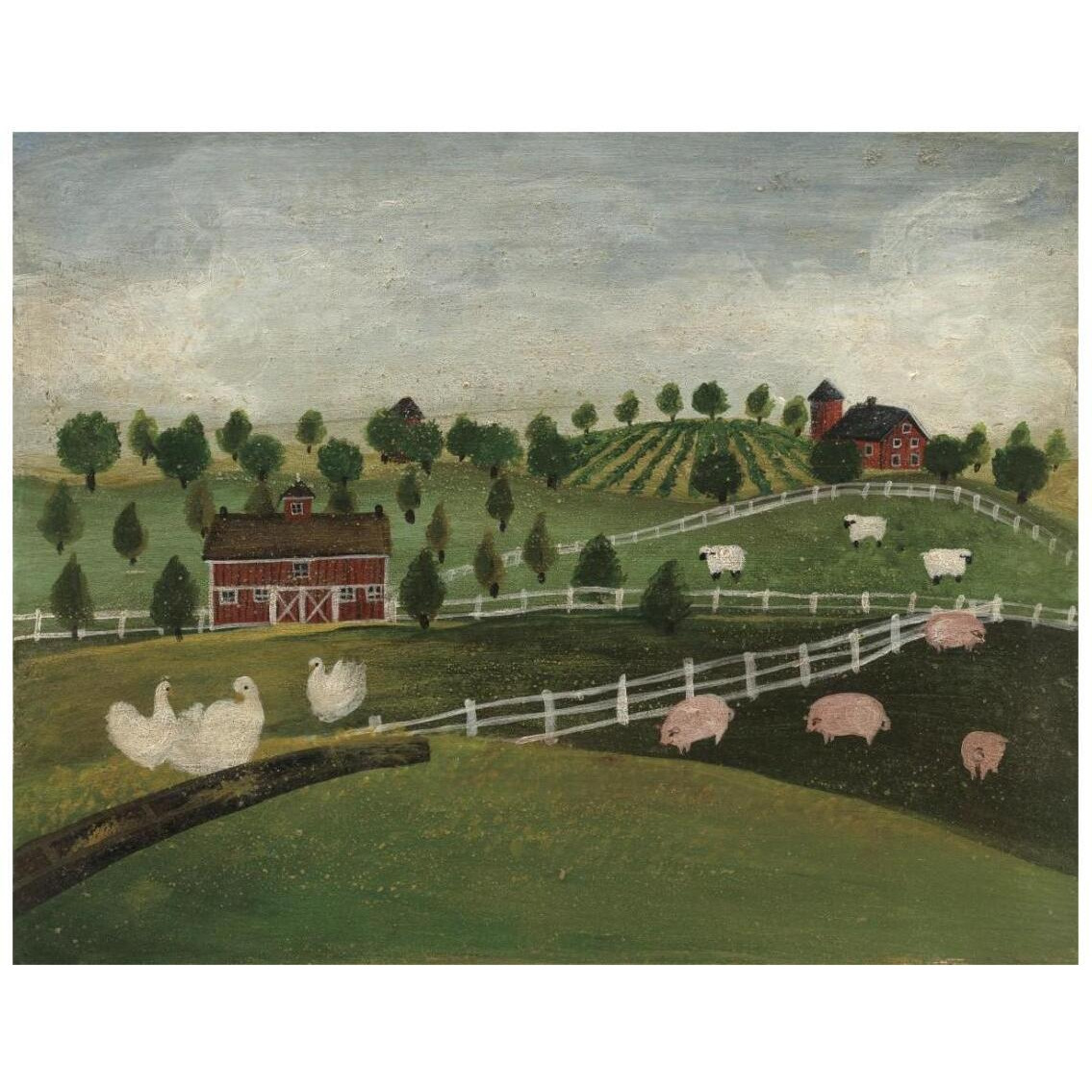 A Day at the Farm I -Paper Art-26&quotx20"