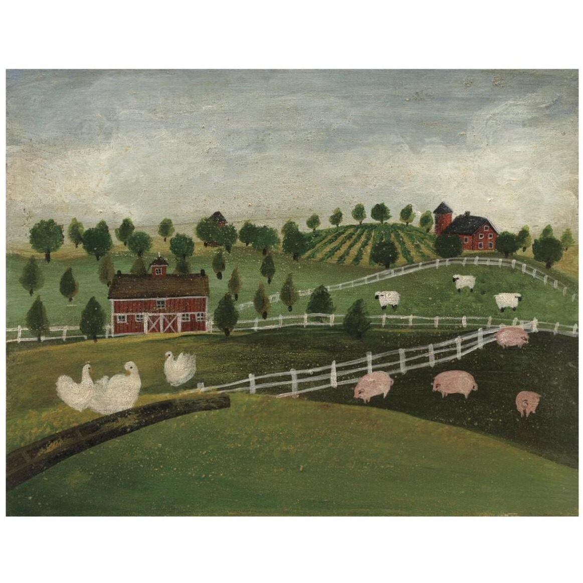 A Day at the Farm I -Paper Art-42&quotx32"