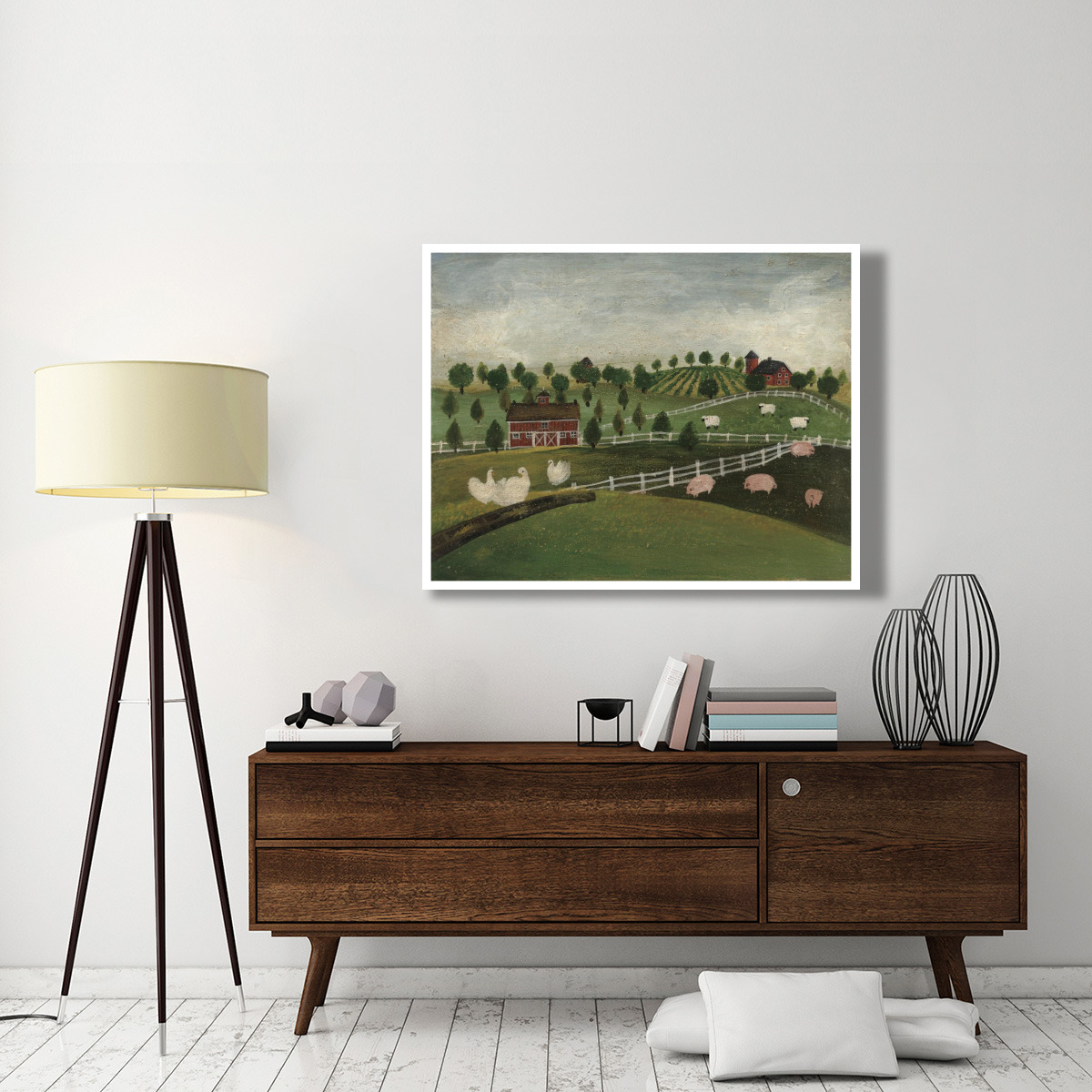 A Day at the Farm I -Paper Art-50&quotx38"