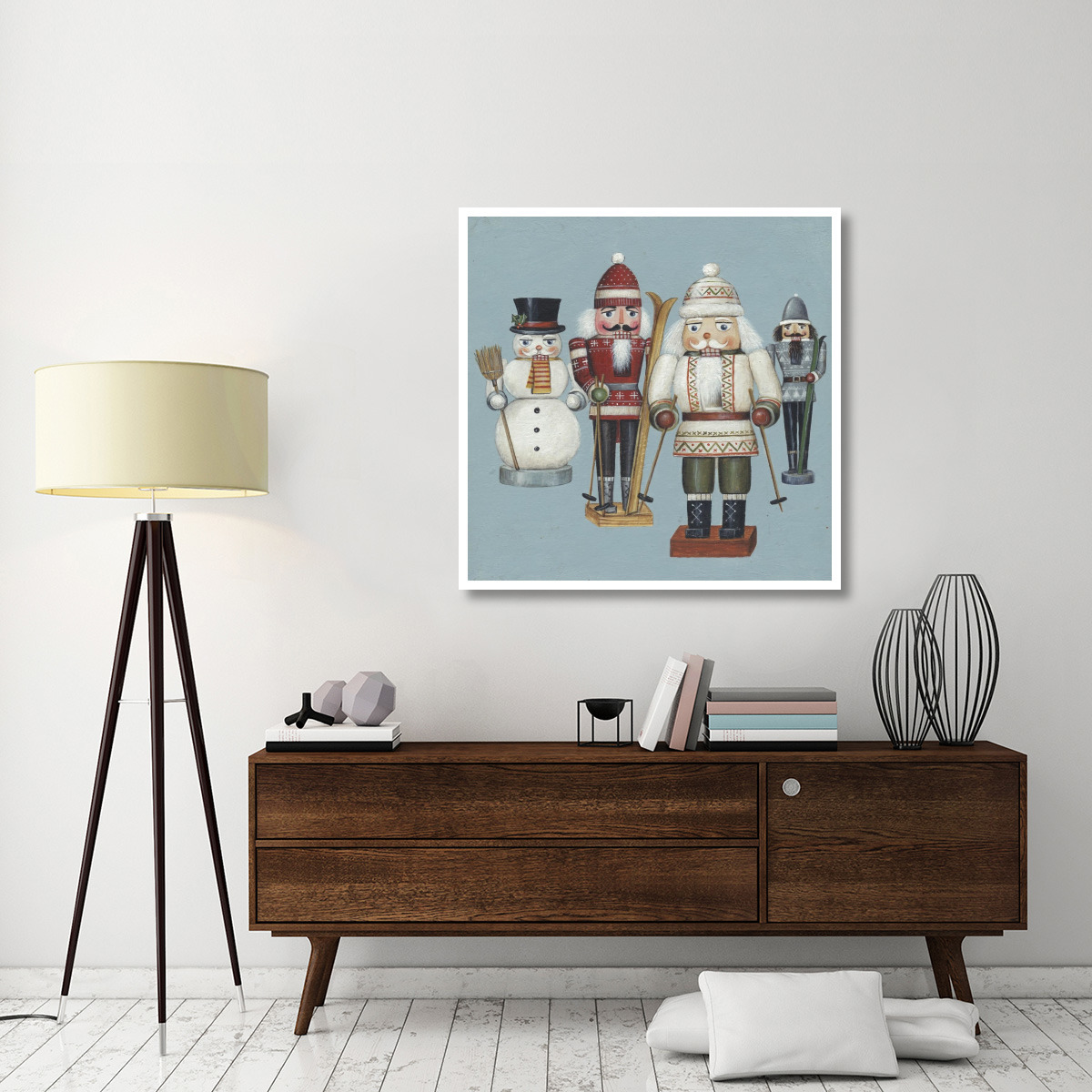 Skier Nutcrackers -Paper Art-42&quotx42"